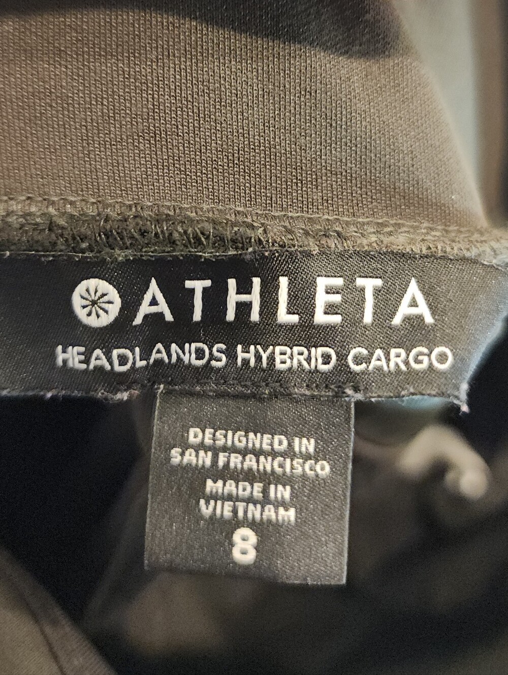 Athleta Headlands Hybrid Cargo Tight Pants Pull On Green Size 8 Hiking Trekking - Picture 4 of 16